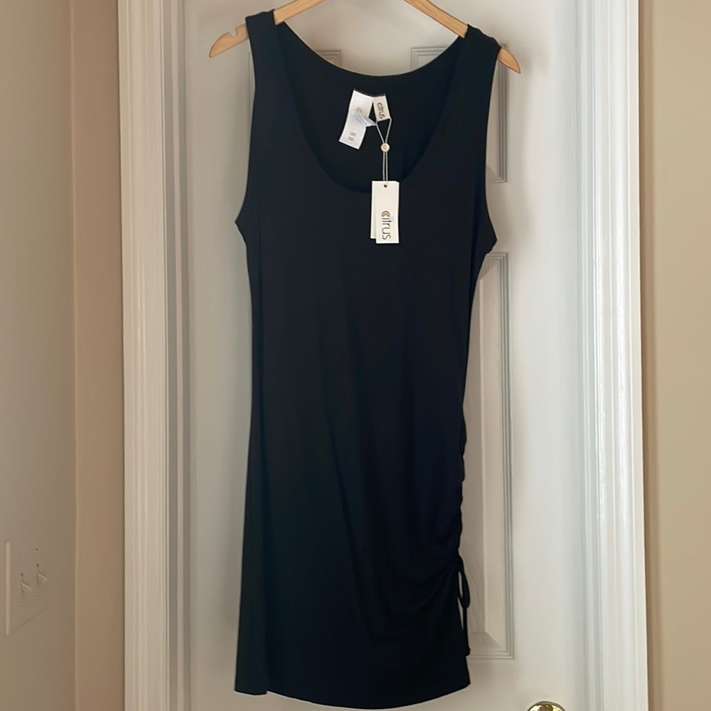 La Blanca black jersey shift dress
